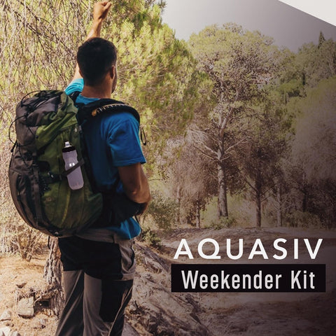 AQUASIV Weekender Kit with HFM & Carbon Filter Squeeze Bag & Bottle